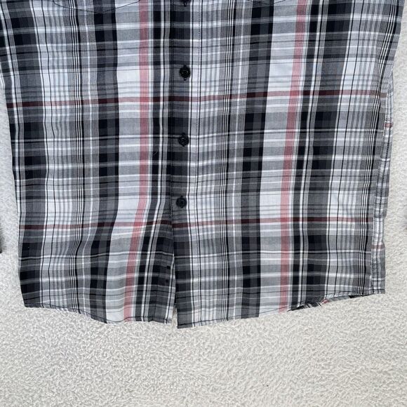 Oakley Shirt Mens Small White Black Plaid Long Sleeve Button Collared Surf Skate - Picture 3 of 16